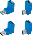 USB 3.0 Male to Female Extension Adapter?USB Multiple Directions Connector 4Pack Blue?It can be Used in Notebook, Desktop and Other USB Interface Products