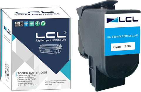 LCL Compatible Toner Cartridge Replacement for Lexmark C2310C0 C231HC0 C2325 C2425 C2535 MC2325 MC2425 MC2535 MC2640 2300 Pages (1-Pack Cyan)