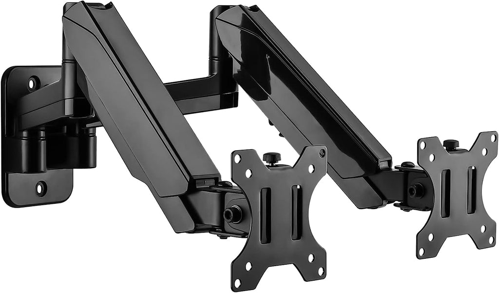 MOUNTUP Monitor Wall Mount for 17-35 Inch Computer Screen, Gas Spring  Single Monitor Arm with VESA Extension Kit for VESA 75x75, 100x100,  100x200, 200x100, 200x200, Support 4.4-26.5lbs Display, Black 