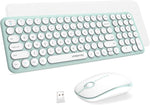 Wireless Keyboard and Mouse Combo Wireless Pink Keyboard Cute Keyboard Kawaii Keyboard Green Keyboard Aesthetic Keyboard Quiet Keyboard Laptop Keyboard Teclado y Mouse Inalambrico Mac (Macaron Green)