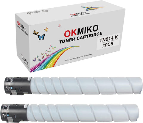 GETTPOWER Compatible TN514K Black Toner for Konica Minolta TN516 TN324 TN324K TN512 TN513 TN514 TN515 TN326 Toner for Konica Minolta Bizhub C458 C558 C658 C225 454E 554E