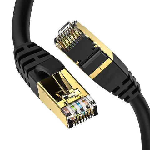 Cat8 Ethernet Cable, Shielded for Outdoor&Indoor, 15FT Heavy Duty High Speed 26AWG Cat8 LAN Cable, Weatherproof, with Gold Plated RJ45 Connector, 40Gbps 2000Mhz Compatitable for Router/Gaming/Xbox