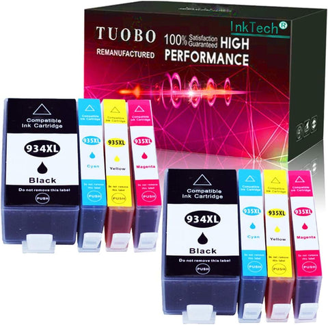 Tuobo Compatible Ink Cartridge Replacement for HP 934 XL 935 XL 934XL 935XL to use with Officejet 6230 6830 6815 6812 6835 6820 Printer (2 Set)