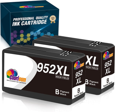 Clorisun 952 952XL Black Ink Cartridge Combo Pack Replacement for HP OfficeJet Pro 8710 7740 8720 8715 8210 8740 8702 7720 8725 8700 8730 Printer Ink (2 Black, 2Pack)