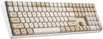 Dark Flash D108 Wireless Keyboard, Wireless 96% Full Size PC Keyboard with Digital pad Yellow Shaft Switch Mechanical Gaming Keyboard 108 Keys Computer/Laptop (White)
