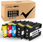 v4ink 933 XL 932 XL Compatible Ink Cartridge Replacement for HP 932XL 933XL Compatible with Officejet 6100 6600 6700 7110 7610 7612 7510 7512(Black,Cyan,Magenta,Yellow,5 Pack)