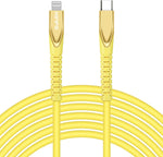KINPS [MFI Certified 10ft USB C to Lightning Fast Charging Cable Compatible with iPhone 12/11/11Pro/11 Pro Max/XS MAX/X/XR, Supports Power Delivery(for Use with Type C Chargers), Yellow