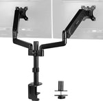 VIVO Dual Monitor Arm Mount for 17 to 32 inch Screens - Pneumatic Height Adjustment, Full Articulating Tilt, Swivel, Heavy Duty VESA Stand with Desk C-clamp and Grommet Option STAND-V002K