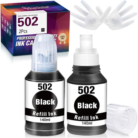 Compatible 502 Ink Refill Bottle Replacement for Inkjets Ink Epson 502 T502 Ink for Ecotank ET2760 ET-4760 ET2750 ET-3760 ET-2850 ET-15000 ST-4000 ST-2000 ET-3710 ET-3750 ET4750 ST3000 ET3700 Printer