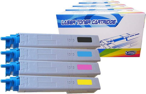 Inktoneram Compatible Toner Cartridges Replacement for Okidata C3400 C3400n C3530n MFP C3600n MC360n MFP 43459304 43459303 43459302 43459301 ([Black,Cyan, Magenta, Yellow], 4-Pack)