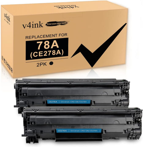 v4ink Compatible CE278A Toner Cartridge Replacement for HP 78A CE278A (Black 2 Packs) for use in HP Laserjet Pro M1536dnf MFP P1606dn P1600 P1566 P1560 Series Printer