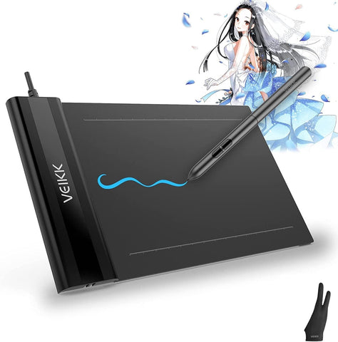 Drawing Tablets VEIKK S640 Computer Graphics Tablets, Ultra Thin and Pocket Pen Tablet 8192 Levels Digital Drawing Pad for Computer on Linux/Windows/Mac OS/Android, OSU Gaming Pad