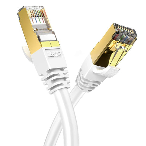 Veetop 1m/3ft 6Pack CAT8 Ethernet Cable 40Gbps 2000Mhz High Speed Gigabit SFTP LAN Network Internet Cables with RJ45 Gold Plated Connector for Use of Smart Office Smart Home System