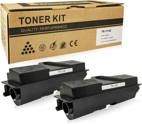 VICTORSTAR Compatible Toner Cartridges 2 Blacks TK1142 TK-1142 for Kyocera MITA FS-1035MFP, FS-1135MFP, Kyocera ECOSYS M2035DN M2535DN Laser Printers