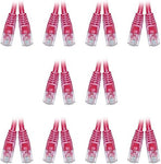 10 Pack Cat6 Ethernet Crossover Cable, Snagless/Molded Boot 14 Feet Red, CNE491641
