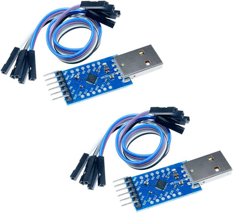 HiLetgo 2pcs CP2104 Module USB to TTL UART 6PIN Module Serial Converter CP2104 STC PRGMR Replace CP2102 with Dupont Cables