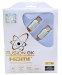 Fusion8K White HDR HDMI 2.1 Cable Supports 8K @60Hz and 4K @120Hz Compatible with Dolby Vision and All TVs, BluRay, Xbox Series X, PS5 (3 Feet)