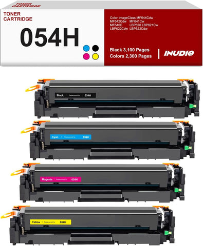 054 054H Compatible Toner Cartridge Replacement for Canon 054 054H CRG-054 for Canon Color ImageClass MF644Cdw MF642Cdw LBP622Cdw MF640C LBP620 MF643Cdw Printer (1 Black 1 Cyan 1 Magenta 1 Yellow)