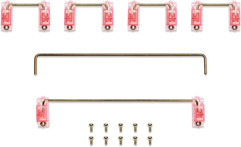 KPREPUBLIC Everglide V2 Transparent Gold Plated PCB Screw in Stabilizer for Custom Mechanical Keyboard gh60 xd64 xd84 6.25x 2X xd96 xd87 (EG V2 Pink GH60 Plus x1)