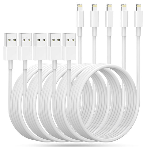 JAHMAI iPhone Charger, 5Pack 6ft Lightning Cable[Apple MFi Certified] Fast Charging High Speed Data Sync Phone Cord Compatible with iPhone 14 13 12 11 Pro Max XS MAX XR XS X 8 7 Plus 6S SE iPad Mini