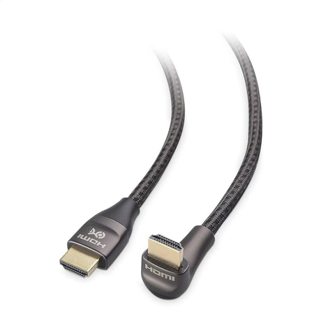 Cable Matters 48Gbps Ultra HD 8K Right Angle HDMI Cable 6.6 ft (90 Degree HDMI Cable) with 8K @120Hz, 4K @240Hz and HDR Support in Black