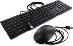 HP Lifestyle TPC-P001K 928923-001 USB Wired PC Black Keyboard with Mouse