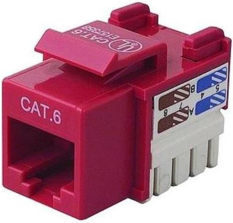 Generic Cat6 RJ45 Keystone Jack Punch-Down Network Red(10 Pack)