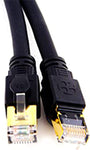 JINGHUA Cat8 Ethernet Cable, 40Gbps Heavy-Duty High-Speed LAN Network Cable, with RJ45 Gold-Plated Connector, Weatherproof S/FTP Anti-Ultraviolet, Suitable for Modem/Router/Xbox Black(10ft)