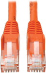 Tripp Lite Cat6 Gigabit Ethernet Snagless Molded Patch Cable 24 AWG 550MHz Premium UTP, Orange, RJ45 M/M 35' (N201-035-OR)