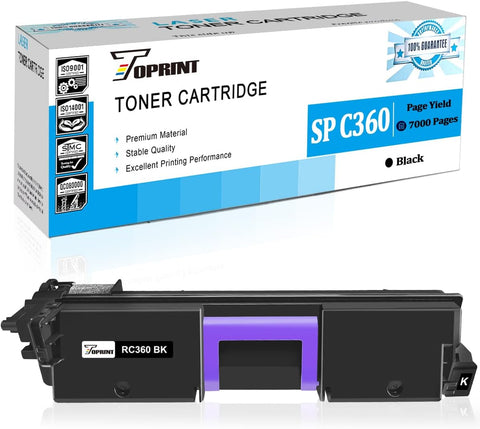 Compatible Toner Cartridge SP C360 C361 Black High Capacity 7000 Pages TOPRINT for Ricoh SP C360DNW C360SFNW C361SFNW Printers