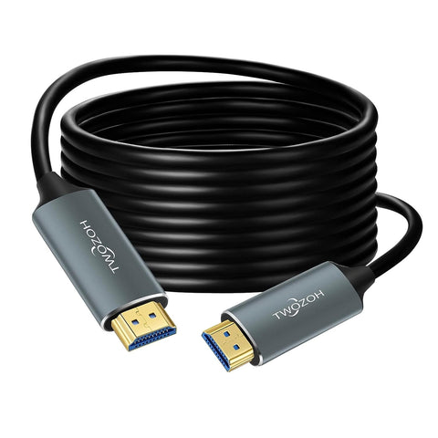 Twozoh Fiber Optic HDMI Cable 495FT, Long 4K Fiber HDMI to HDMI Cable 4K/60Hz (4:4:4 HDR10 HDCP2.2) 1440p 144Hz 18Gbps High Speed UHD Fiber HDMI Cord(150M)