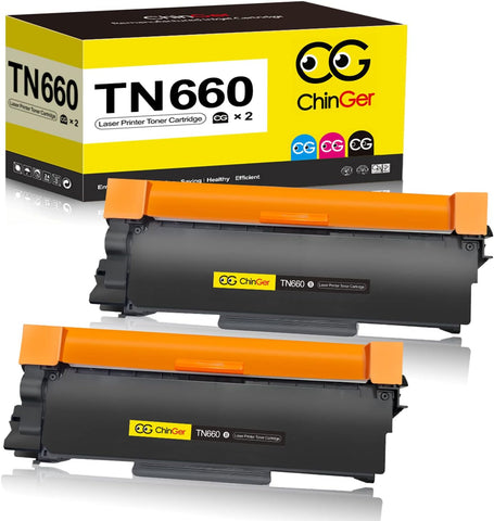 CHINGER Compatible Toner Cartridge Replacement for Brother TN660 TN-660 TN630 for HL-L2300D HL-L2320D HL-L2380DW HL-L2340DW MFC-L2700DW MFC-L2707DW DCP-L2540DW Printer (Black, 2-Pack, High Yield)