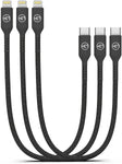 GALVANOX Short Lightning Charging Cable (3 Pack) Apple MFi Certified USB C to Lightning 1ft Braided Charger Cords Compatible with iPhone XR/11/12/13/14 Pro Max (Black)