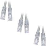 10-Feet Cat6 Gray Ethernet Crossover Cable, Snagless/Molded Boot - Pack of 3 (CNE15102)