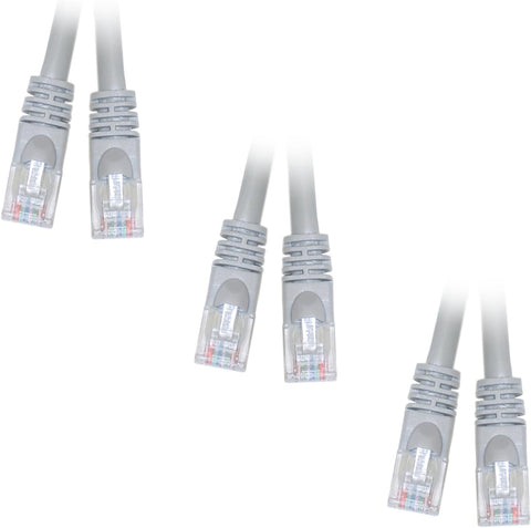 10-Feet Cat6 Gray Ethernet Crossover Cable, Snagless/Molded Boot - Pack of 3 (CNE15102)