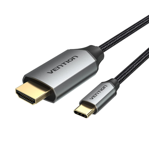 VENTION USB C to HDMI Cable 6ft 4K@60Hz, USB Type C to HDMI Cable, Thunderbolt 3 Braided Cord HDCP 2.2 Compatible for iPad MacBook Pro/Air iMac Galaxy S20 S10 Surface Book 2 TV and More