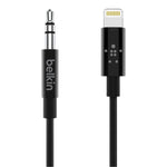 Belkin AV10172bt03-BLK 3.5mm Audio Cable With Lightning Connector, Black, Smartphone