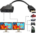 HDMI Cable Splitter 1 in 2 Out HDMI Adapter Cable HDMI Male to Dual HDMI Female 1 to 2 Way, Support Two TVs at The Same Time, Signal One In Two Out