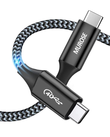 Murose Thunderbolt 4 Cable,MUROSE USB 4/Thunderbolt 4 Cable 3.3 feet(About 1M) with 100W PD, 40Gb Data Transmission and 8K Video Transmission Functions, Compatible with MacBook, iPad Pro 2020, etc.
