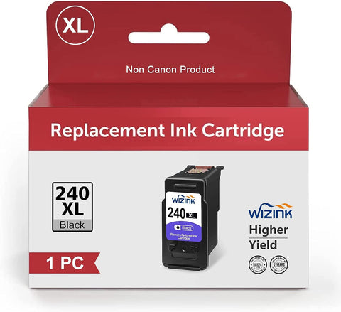 Ink Cartridges PG-240 XL Wzink for Cannon Printer Ink PG 240XL 240 XL for Canon Pixma MG3620 MG3600 MG3120 TS5120 TS5100 MG4220 MG3520 MG2120 MX452 MX472 MX512 pg240