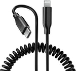 MFi Certified, ONE PIX Coiled USB C to Lightning Cable, 5FT Fast Charging Type C to Lightning Charger Cord for iPhone 13/12/Pro/Pro Max/Mini/11/Pro Max/Xs Max iPad AirPods Pro, Supports Power Delivery