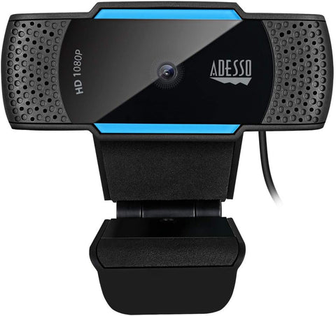 Adesso CyberTrack H5-TAA 1080P HD Auto Focus Webcam with Built-in Dual Microphone, Tripod Mount and Privacy Shutter Cover TAA Compliant