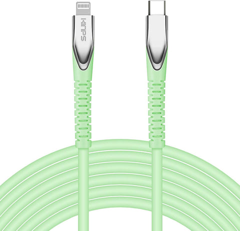 KINPS [MFI Certified 10ft USB C to Lightning Fast Charging Cable Compatible with iPhone 12/11/11Pro/11 Pro Max/XS MAX/X/XR, Supports Power Delivery(for Use with Type C Chargers), Green