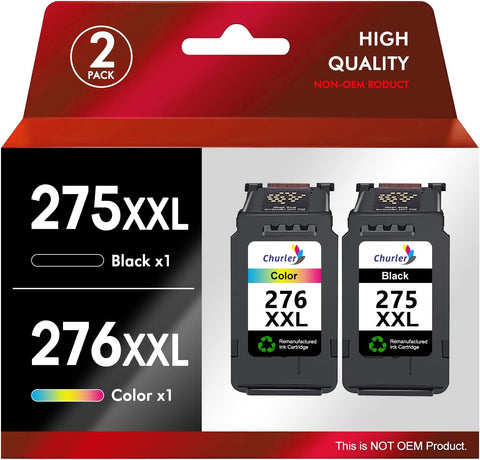 Printer Ink 275 XXL 276 XXL Combo Pack Replacement for Canon Ink 275 and 276 275-276 PG-275 CL-276 Ink Cartridge Compatible with Cannon PIXMA TS3520 TS3522 TS3500 TR4720 TR4700 TR4722 Printers