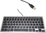 iKKEGOL Mini USB Slim Wired 78 Key Small Super Thin Compact Keyboard for Desktop Laptop PC Win 7 Mac (Black with Silver)