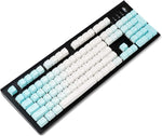 YMDK Double Shot 104 Dyed PBT Shine Through Keyset OEM Profile Keycap Set for Cherry MX Switches Mechanical Keyboard 104 87 61,Blue White Gradient (Only Keycap)