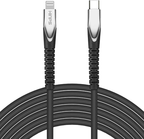 KINPS [MFI Certified 10ft USB C to Lightning Fast Charging Cable Compatible with iPhone 12/11/11Pro/11 Pro Max/XS MAX/X/XR, Supports Power Delivery(for Use with Type C Chargers), Black