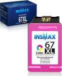 INSMAX 67XL Compatible Ink Cartridges Replacement for HP 67 67XL Ink Cartridge Used for HP DeskJet 2755 1255 2732 2752 Envy Pro 6455 6452 6458 DeskJet Plus 4140 4152 Printer (1 Tri-Color)