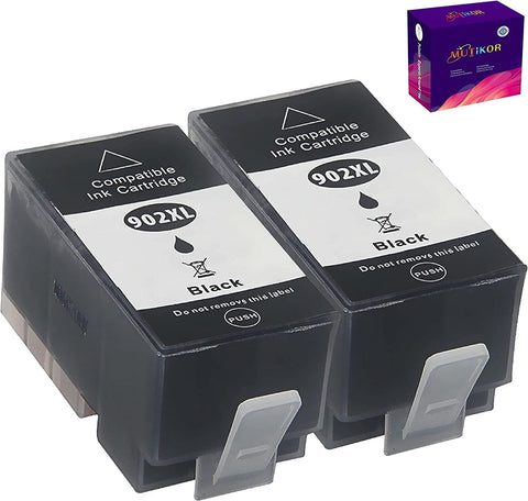 Mutikor Compatible 902XL Black Ink Cartridge Replacement for 902 XL T6M14AN Use with OfficeJet Pro 6968 6978 6958 6962 6954 6960 6970 6979 6950 6975 (2 Black)