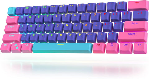 61 PBT Game keycap, 60% Backlight with Key Puller OEM Configuration American Layout, 87/104 Cherry MX Mechanical Keyboard (no Keyboard) (Violet)